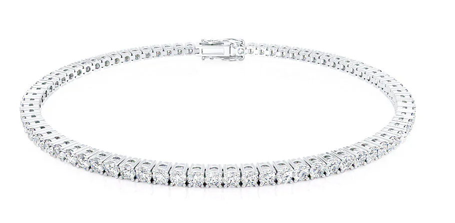 18 Karat White Gold Diamond Set Tennis Bracelet